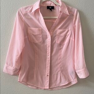 Women's Pink Button-Up Blouse size small EUC